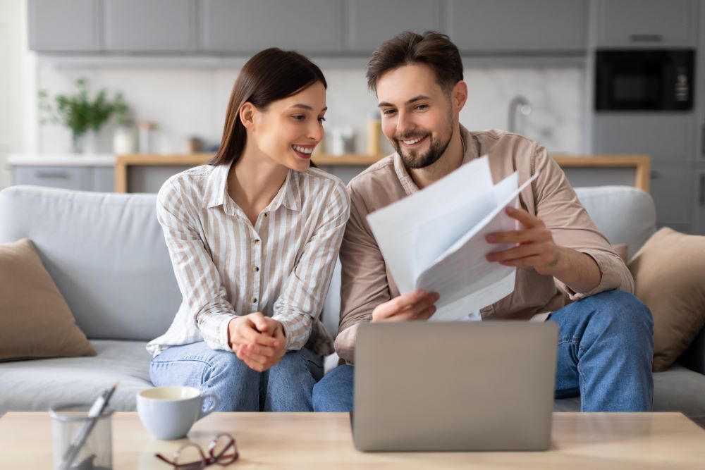 couple reviewing documents